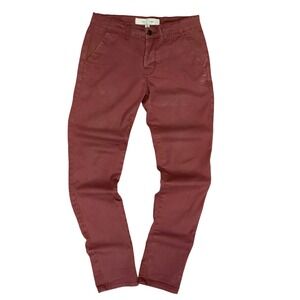 Topman Stretch Skinny Chinos Mens 30x32 Burgundy Red Cotton Twill Pants